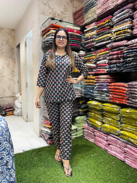 Pure Cotton Black 2pc Suit