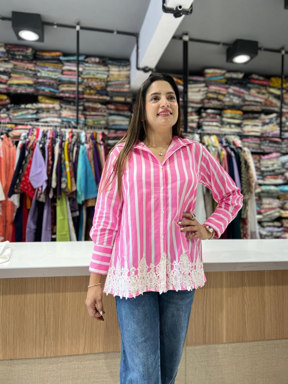 Pure Cotton Pink Shirt