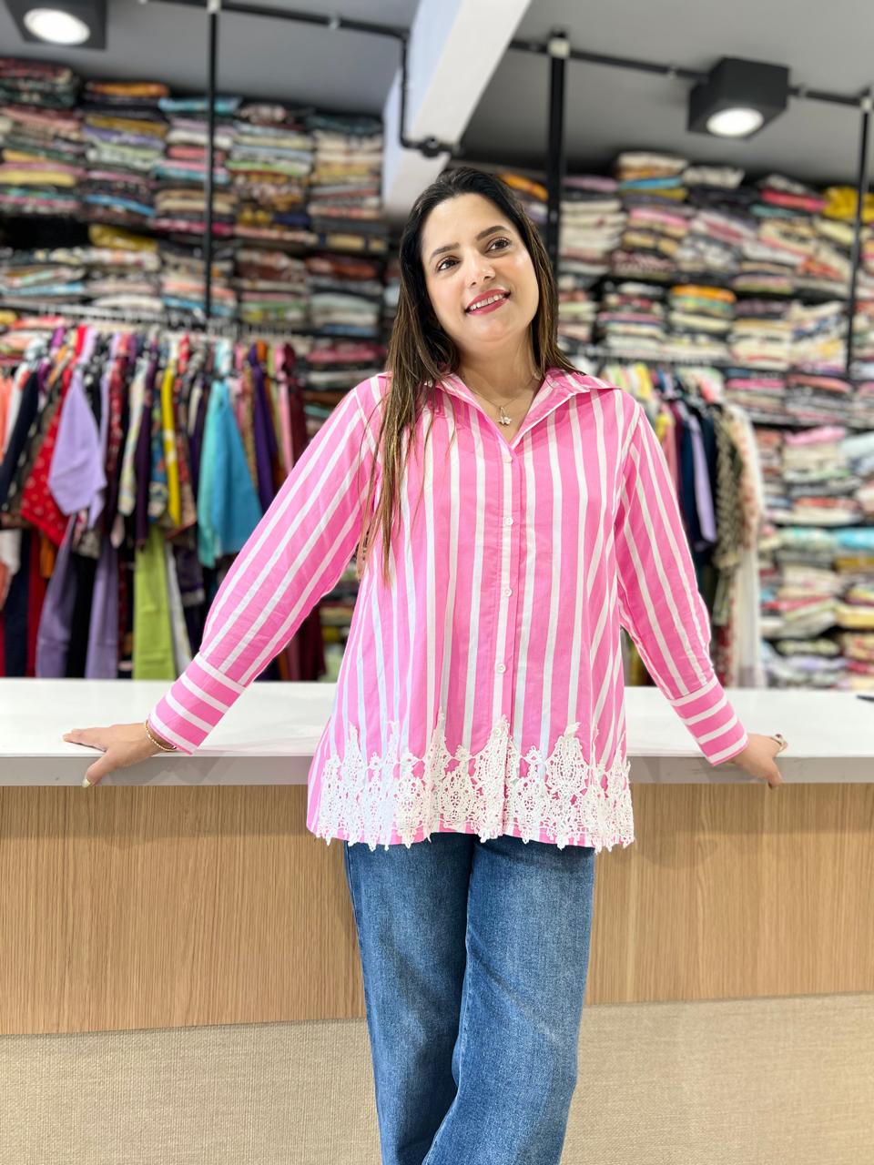 Pure Cotton Pink Shirt