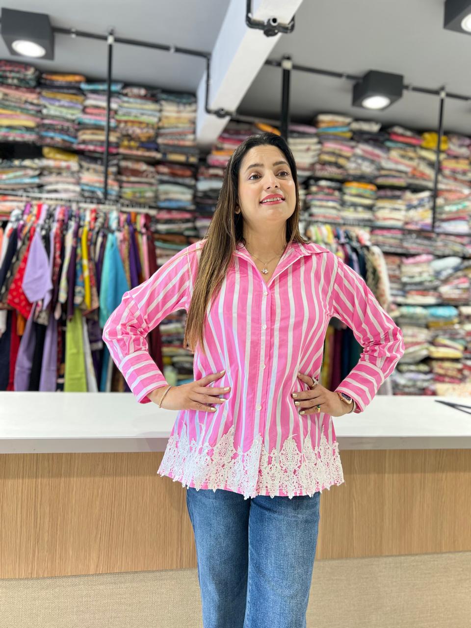 Pure Cotton Pink Shirt