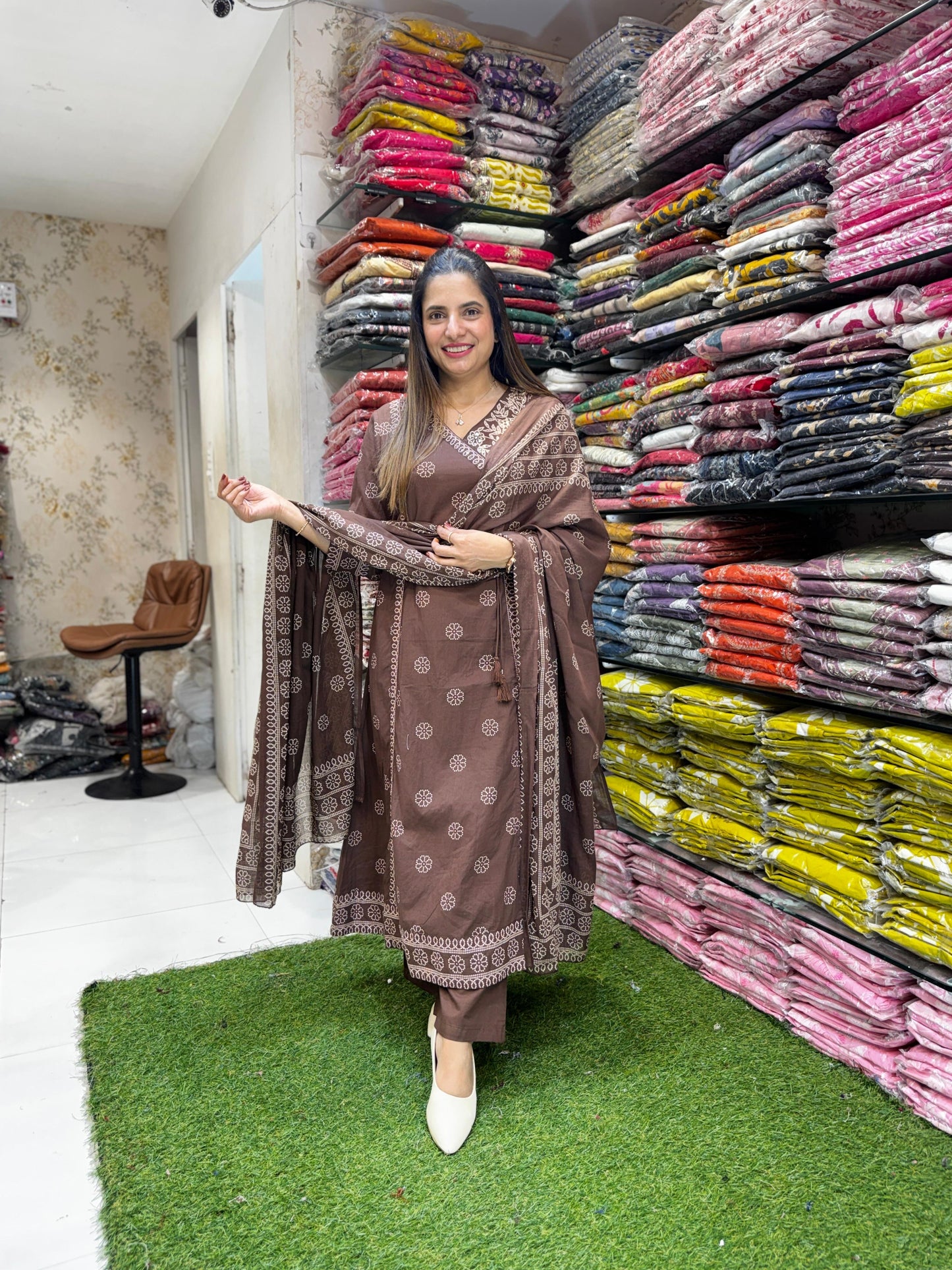 Pure Cotton Dark Brown 3pc Set