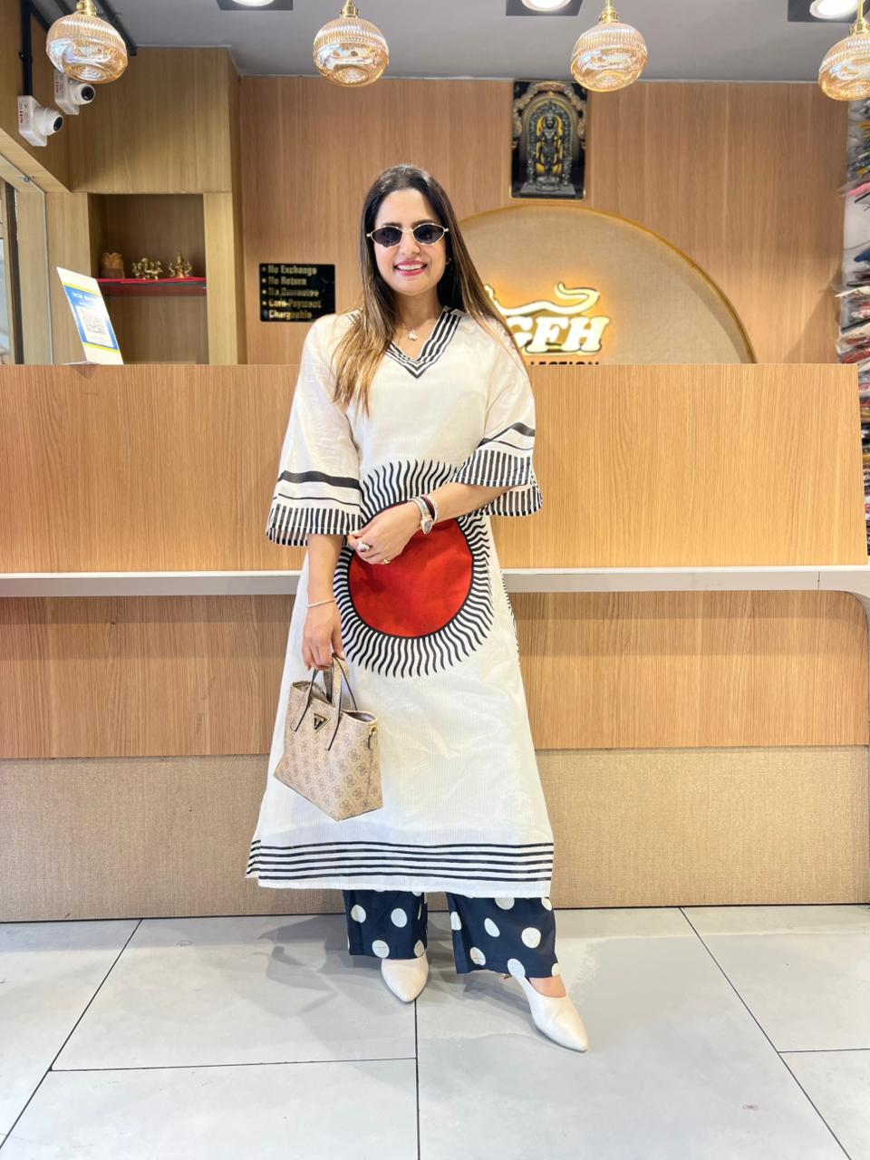 Pure Mull Cotton Off White 2pc Set