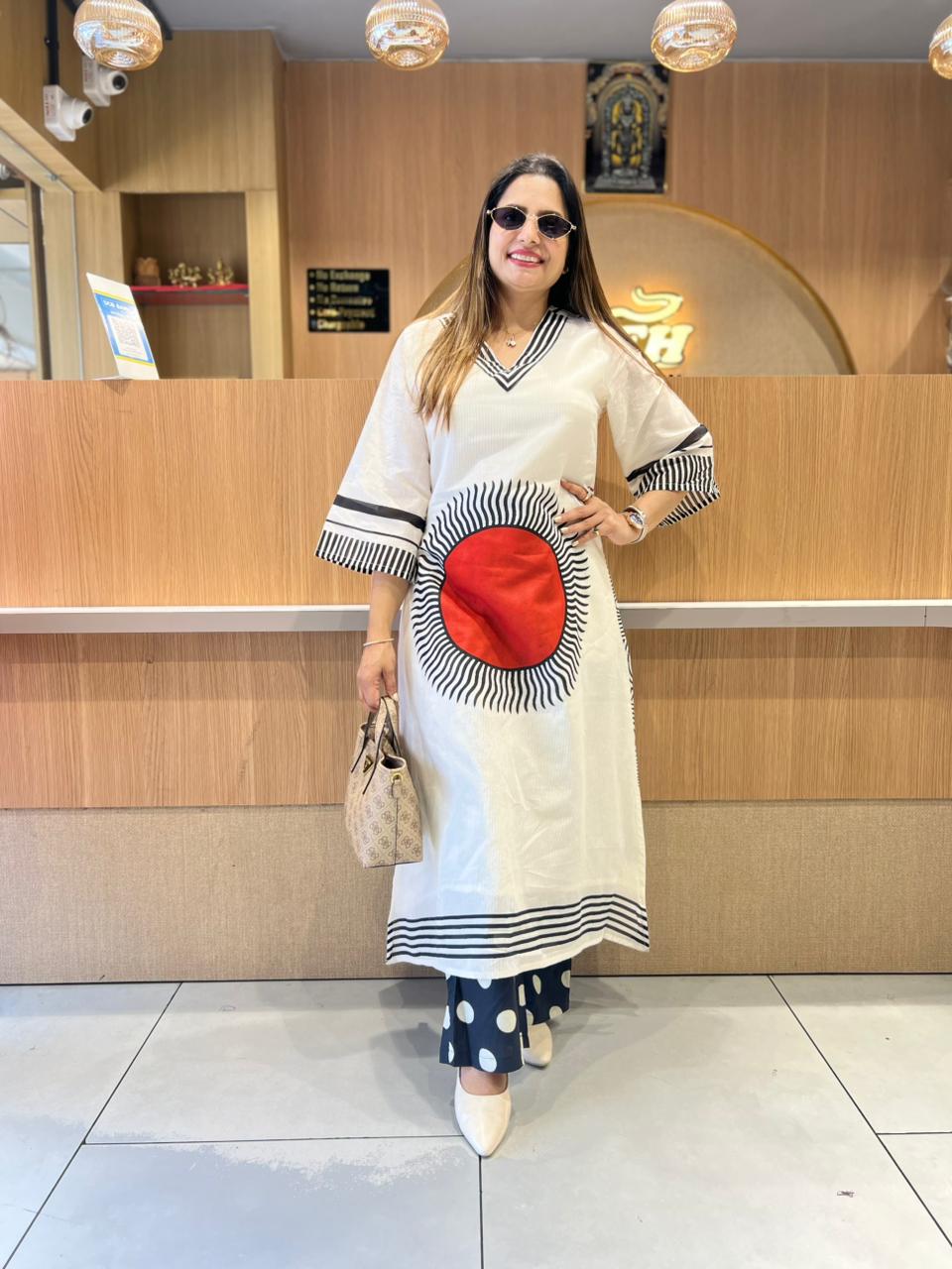 Pure Mull Cotton Off White 2pc Set