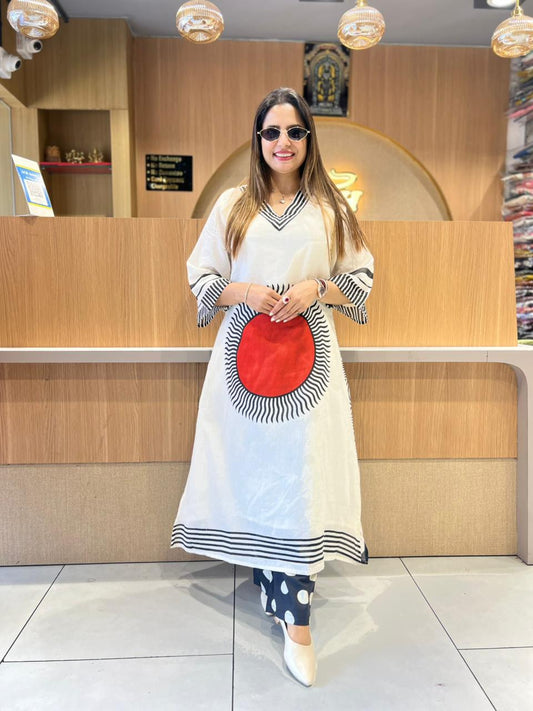 Pure Mull Cotton Off White 2pc Set