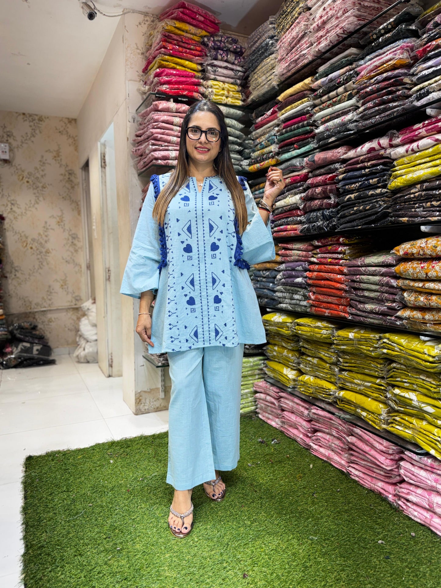 Pure Linen Blue 2pc Set