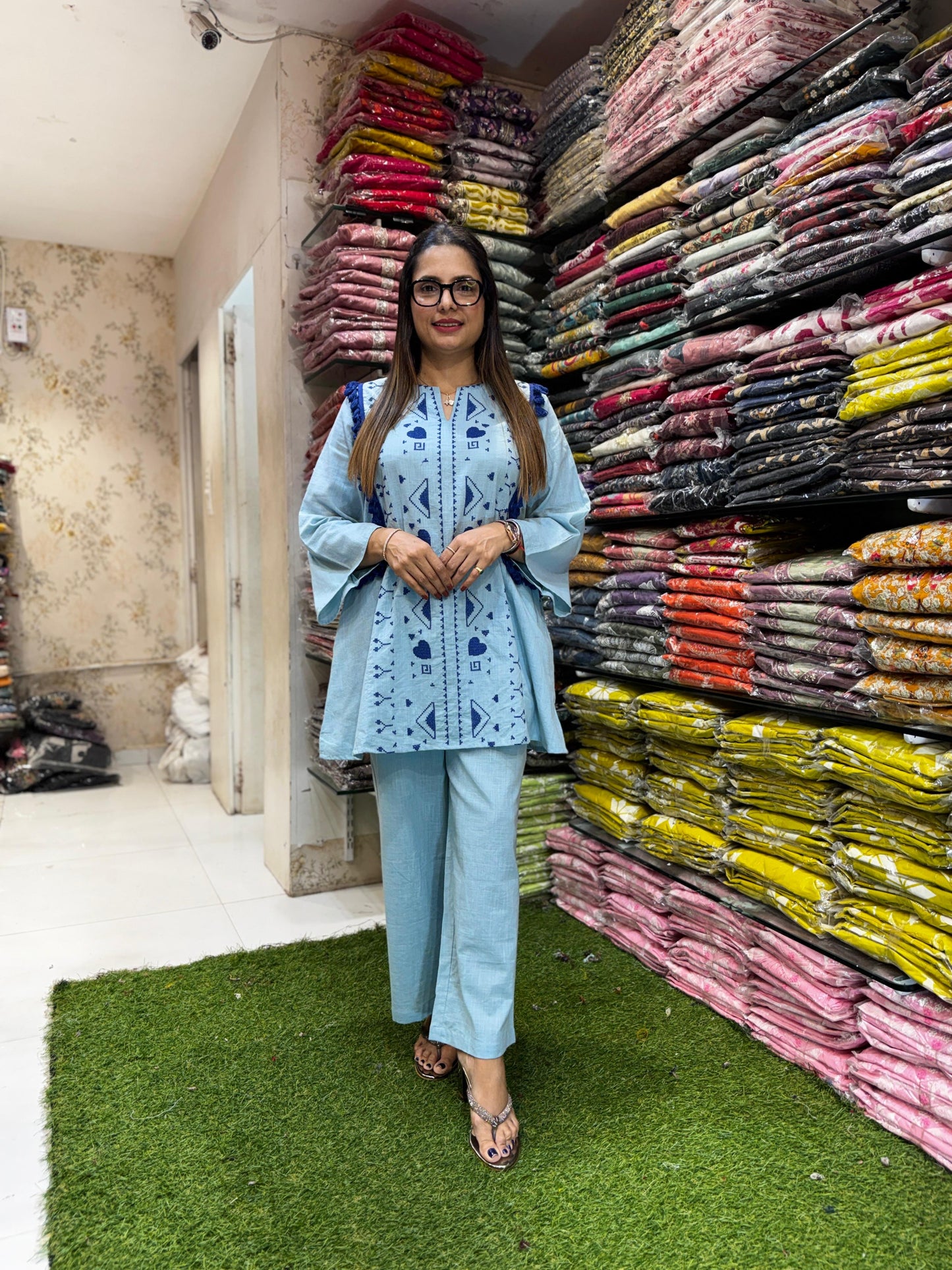 Pure Linen Blue 2pc Set