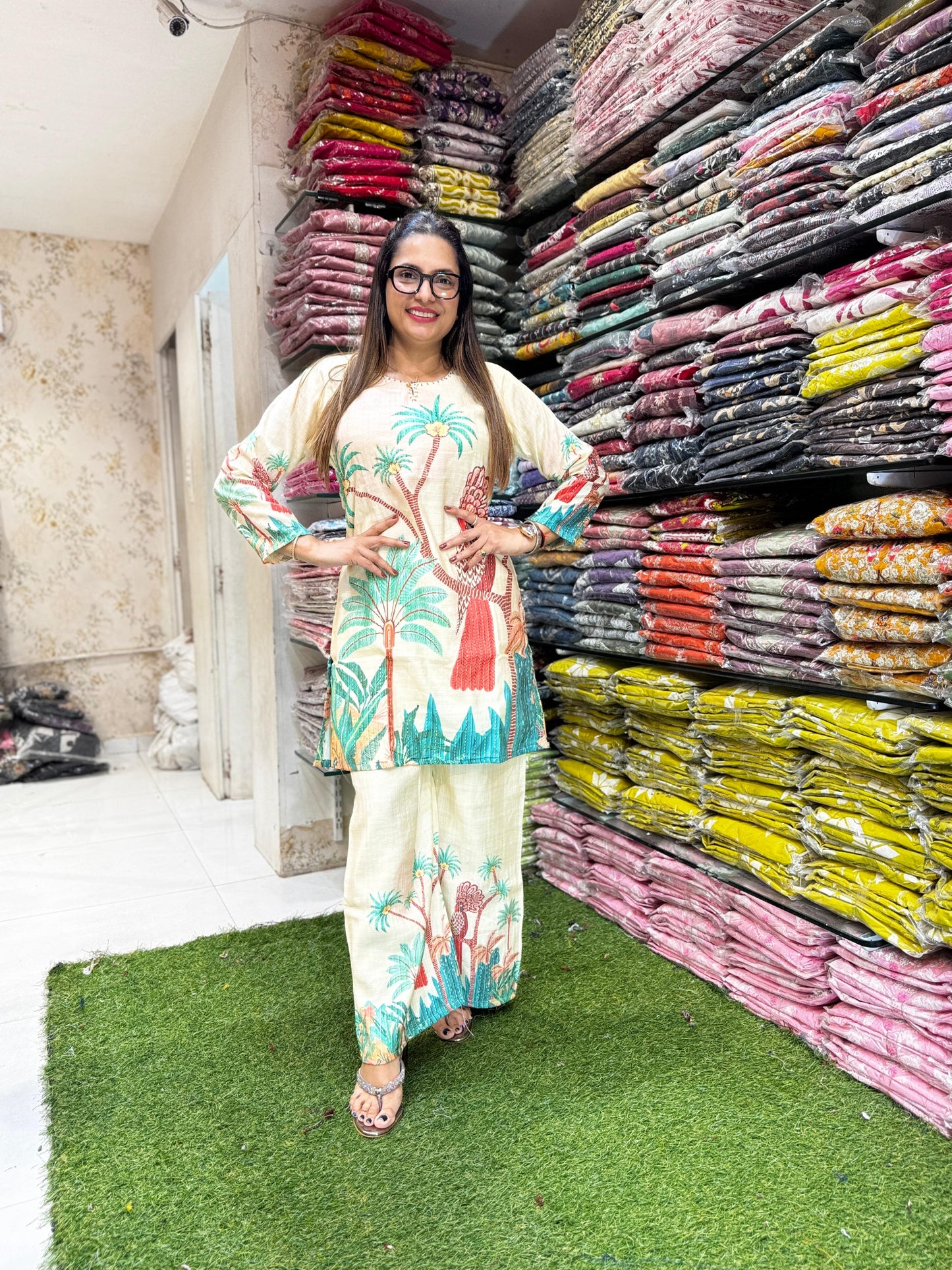 Pure Cotton Silk Off White 2pc Set