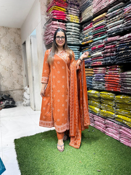 Pure Cotton Orange 3pc Set