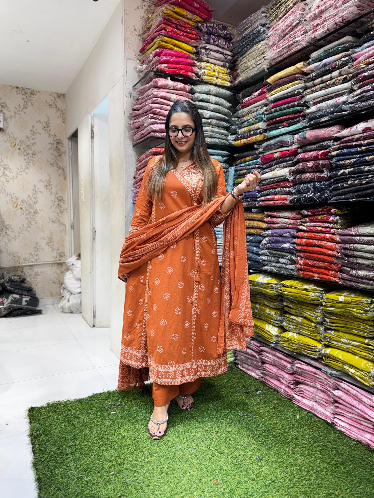 Pure Cotton Orange 3pc Set
