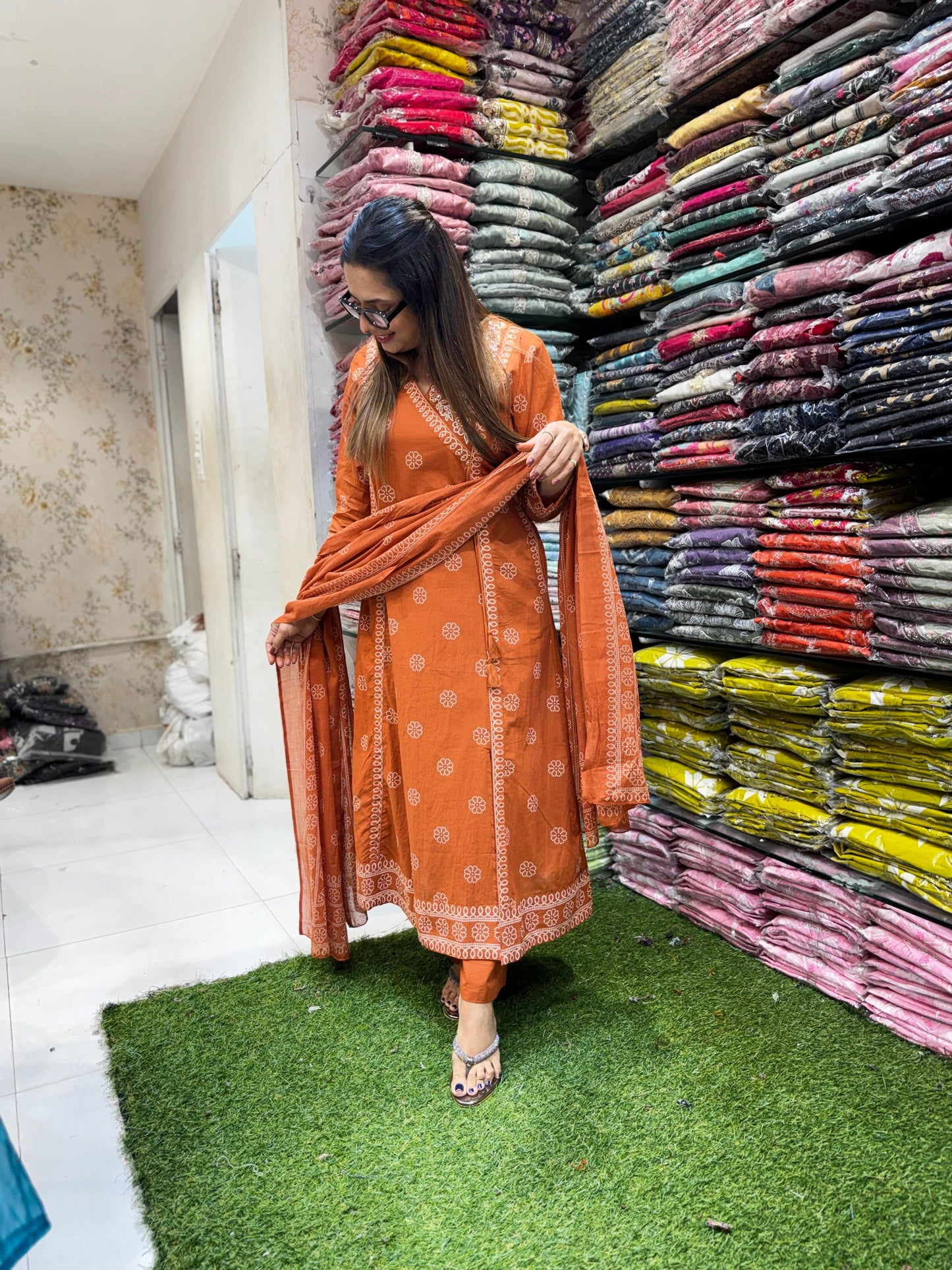 Pure Cotton Orange 3pc Set