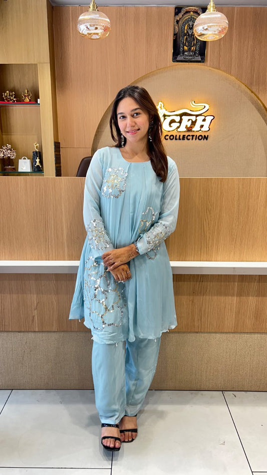 Pure Chinon Sky Blue 2pc Set