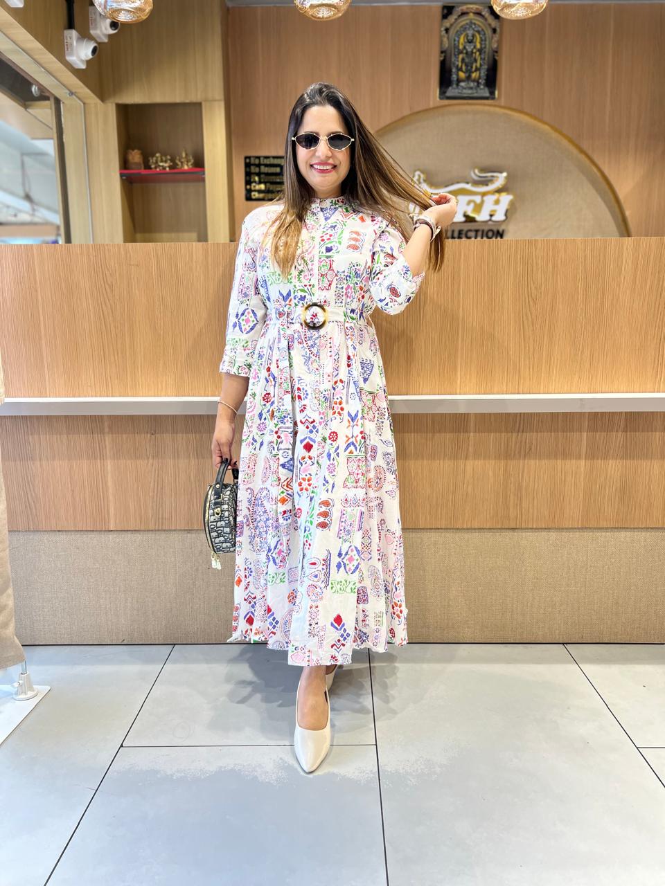 Pure Mull Cotton White Midi