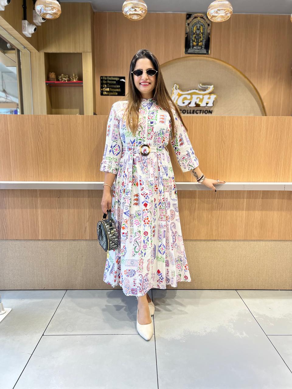 Pure Mull Cotton White Midi