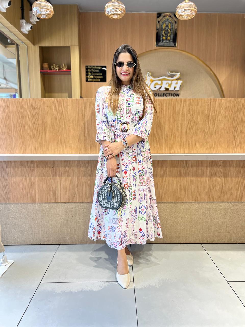 Pure Mull Cotton White Midi