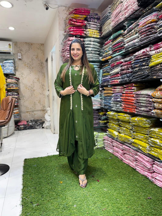 Pure Dola Silk Green 3pc Set
