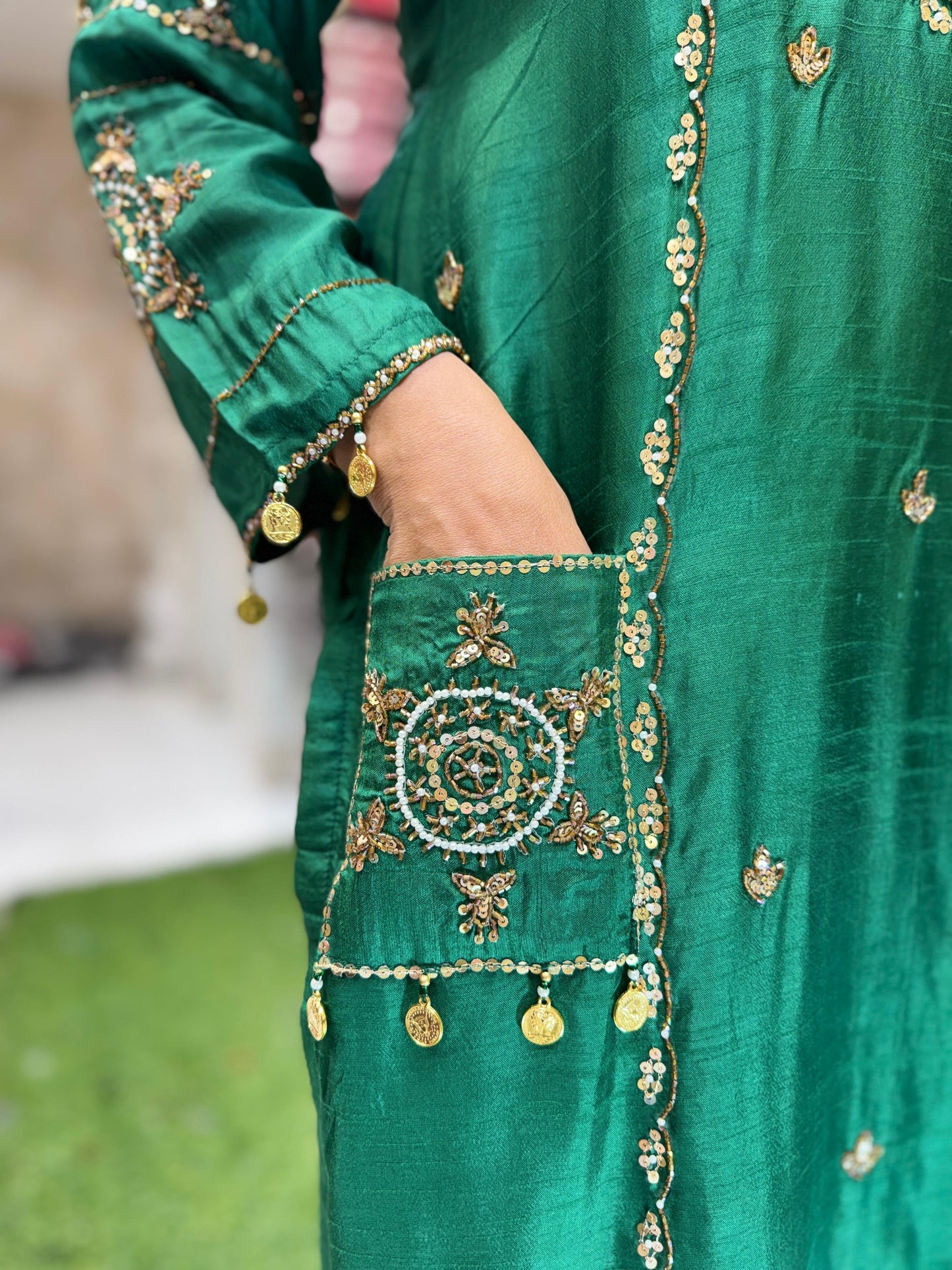 Pure Dola Silk Green 3pc Set