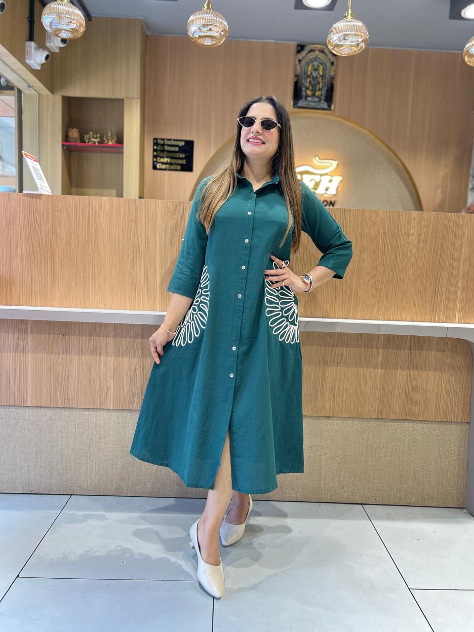 Pure Flex Cotton Green Midi