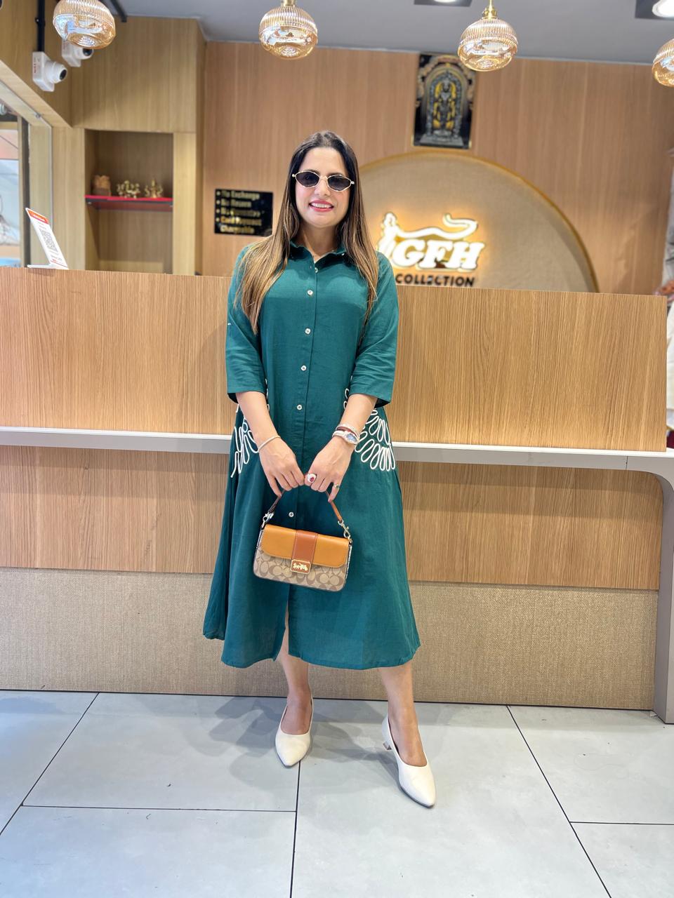 Pure Flex Cotton Green Midi
