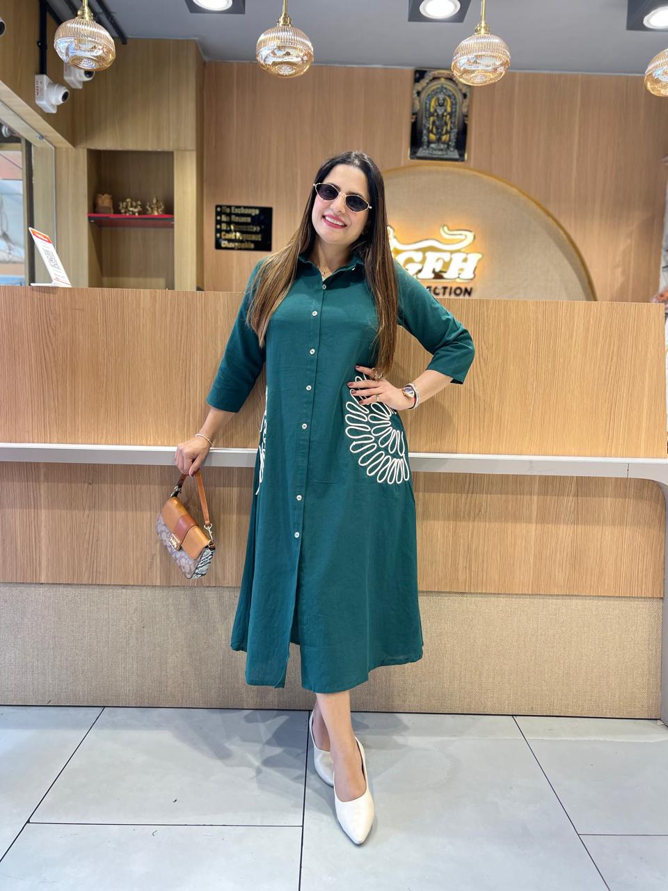 Pure Flex Cotton Green Midi