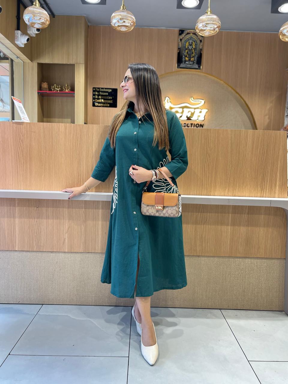 Pure Flex Cotton Green Midi