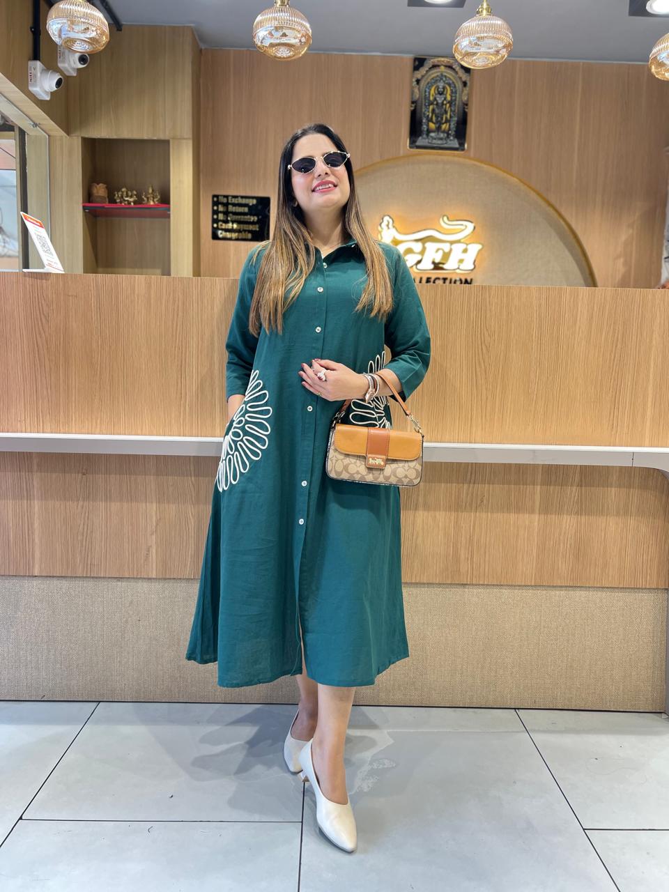 Pure Flex Cotton Green Midi