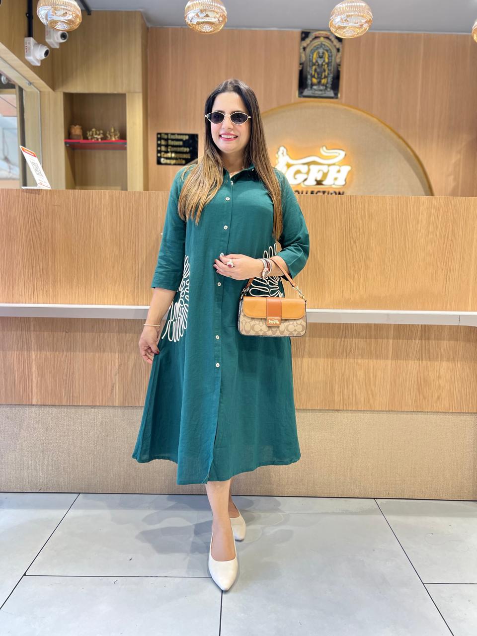 Pure Flex Cotton Green Midi