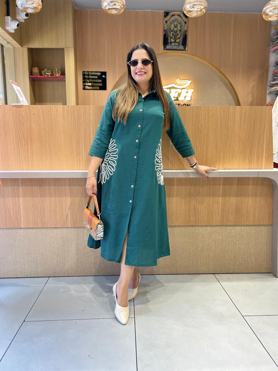 Pure Flex Cotton Green Midi
