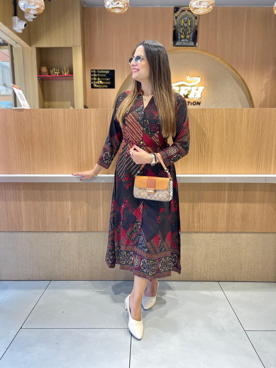 Pure German Rayon Black Midi