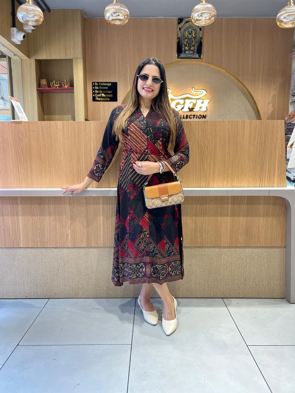 Pure German Rayon Black Midi