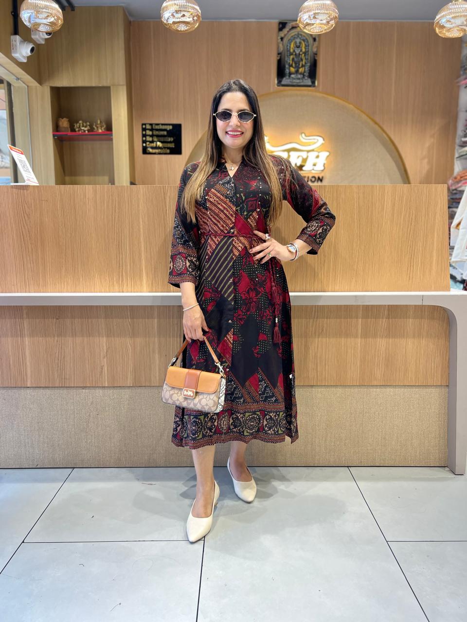 Pure German Rayon Black Midi