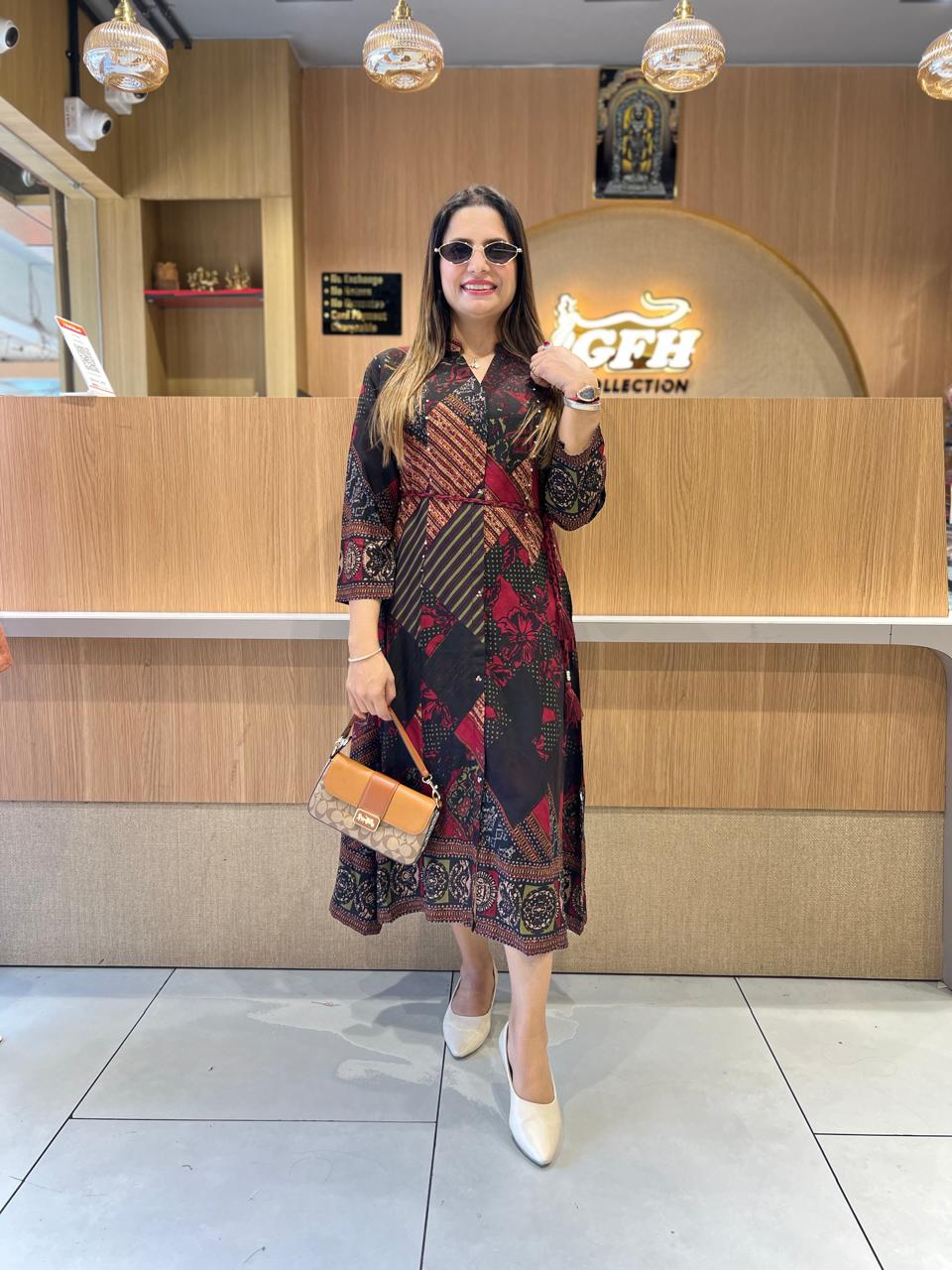 Pure German Rayon Black Midi