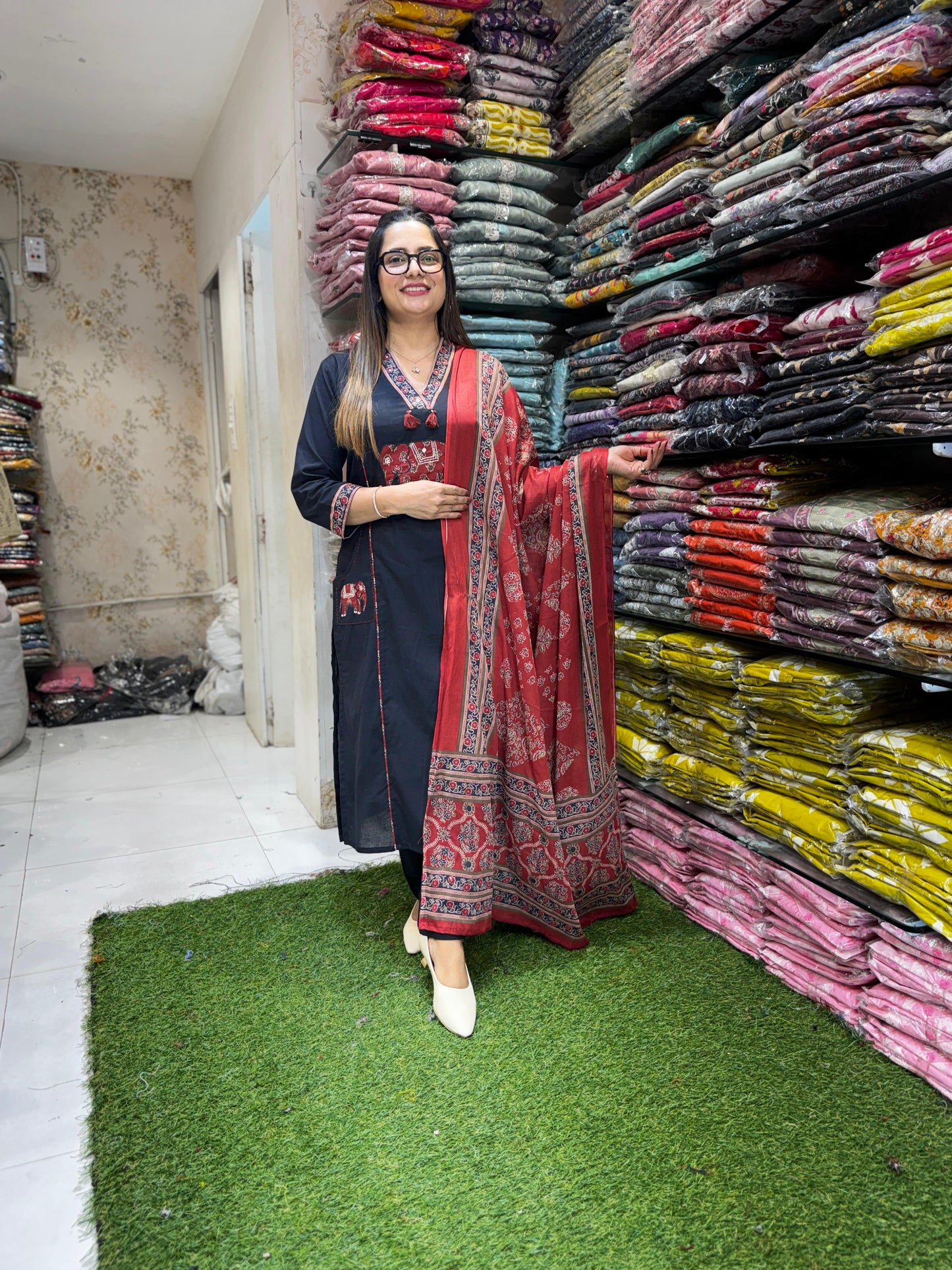 Pure Slub Cotton Black 3pc Set