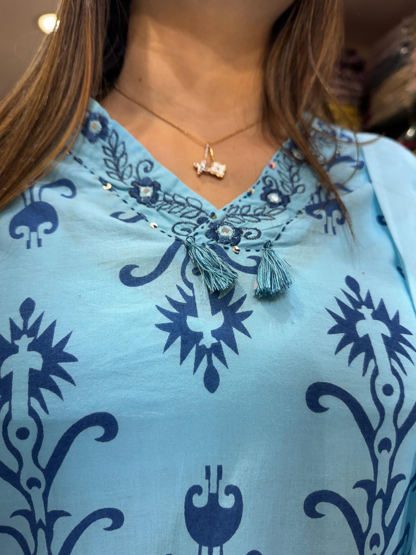 Pure Cotton Aqua Blue 3pc Set