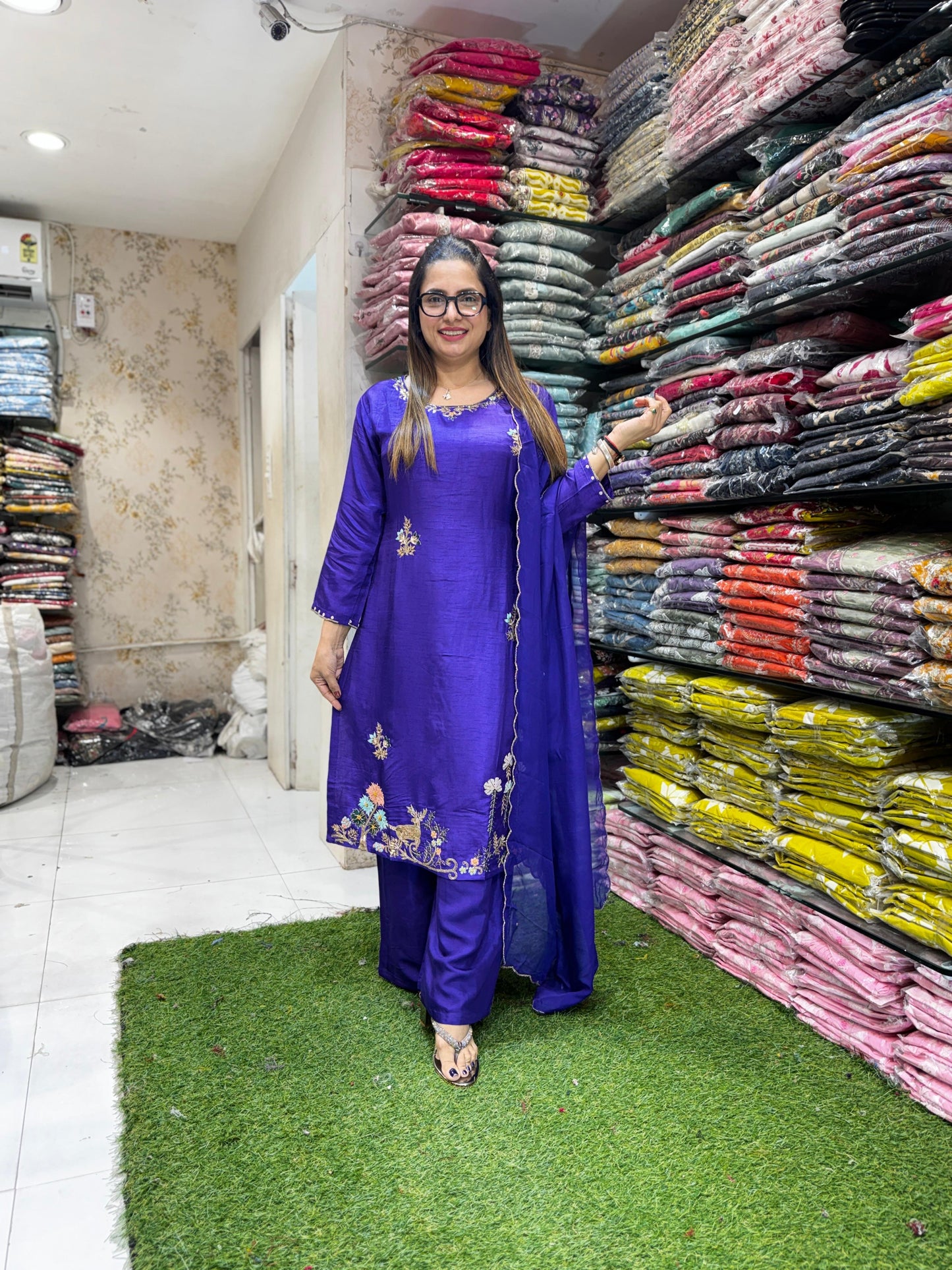 Pure Dola Silk Purple 3pc Set