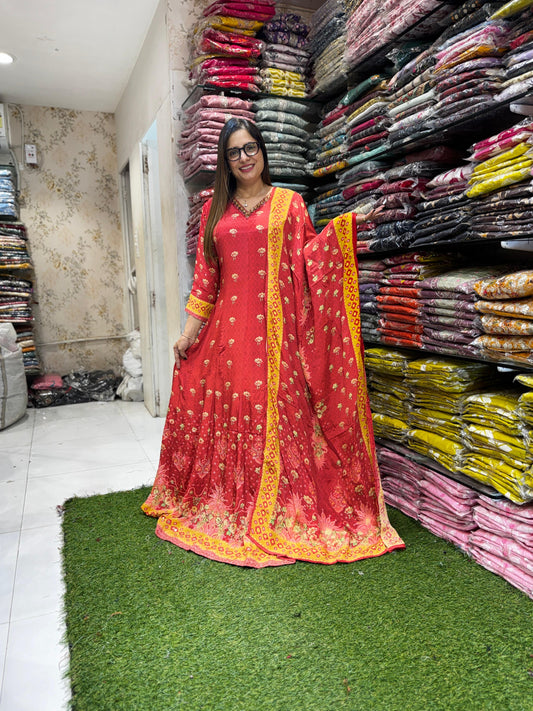 Pure Crep Red Gown
