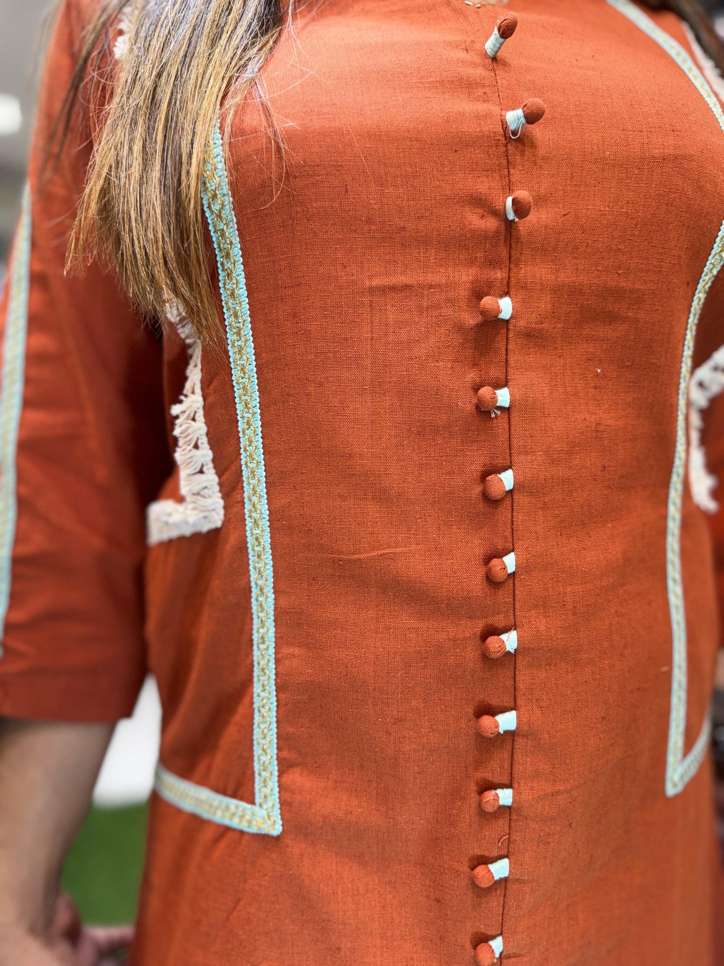 Pure Flex Cotton Rust Orange 2pc Set