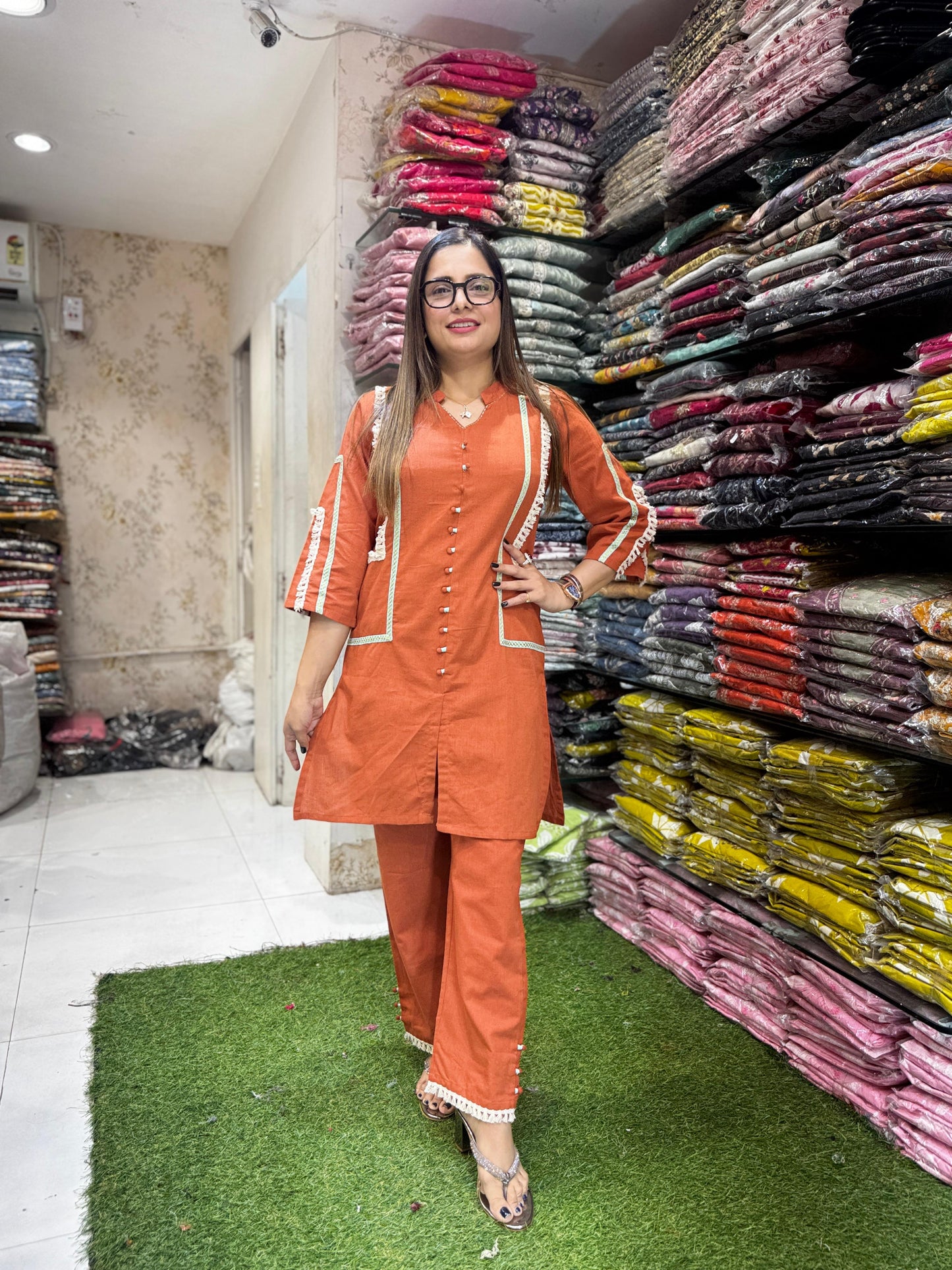 Pure Flex Cotton Rust Orange 2pc Set