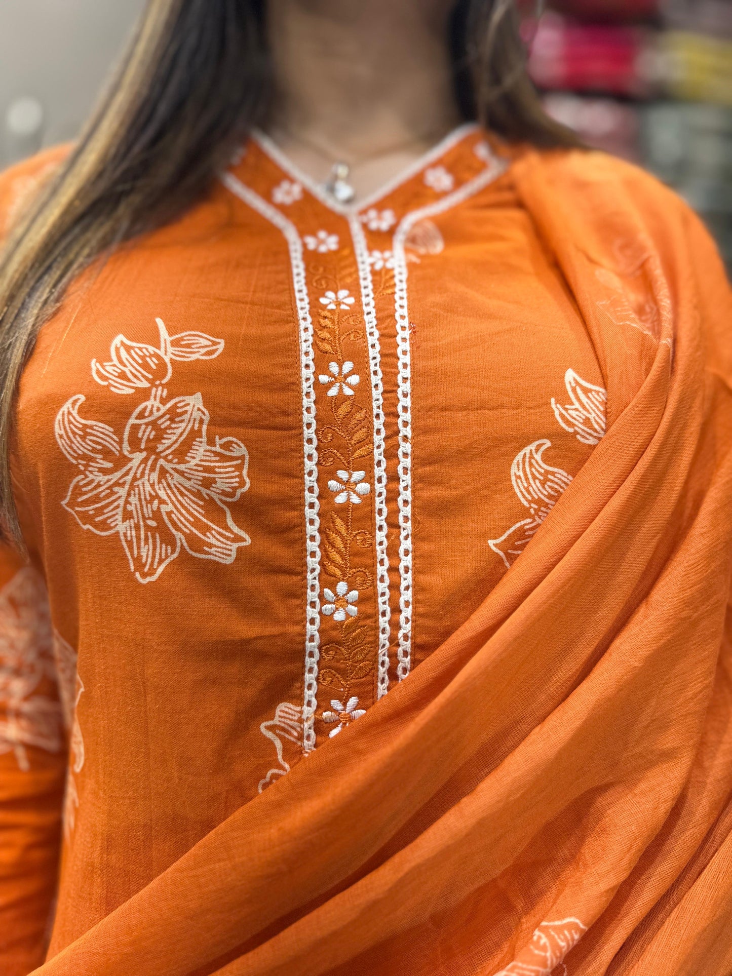 Pure Cotton Orange 3pc Set