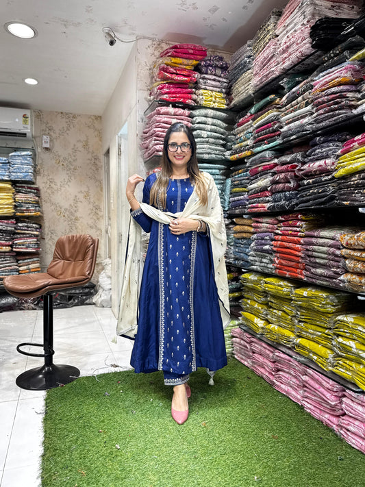 Pure Dola Silk Blue 3pc Set