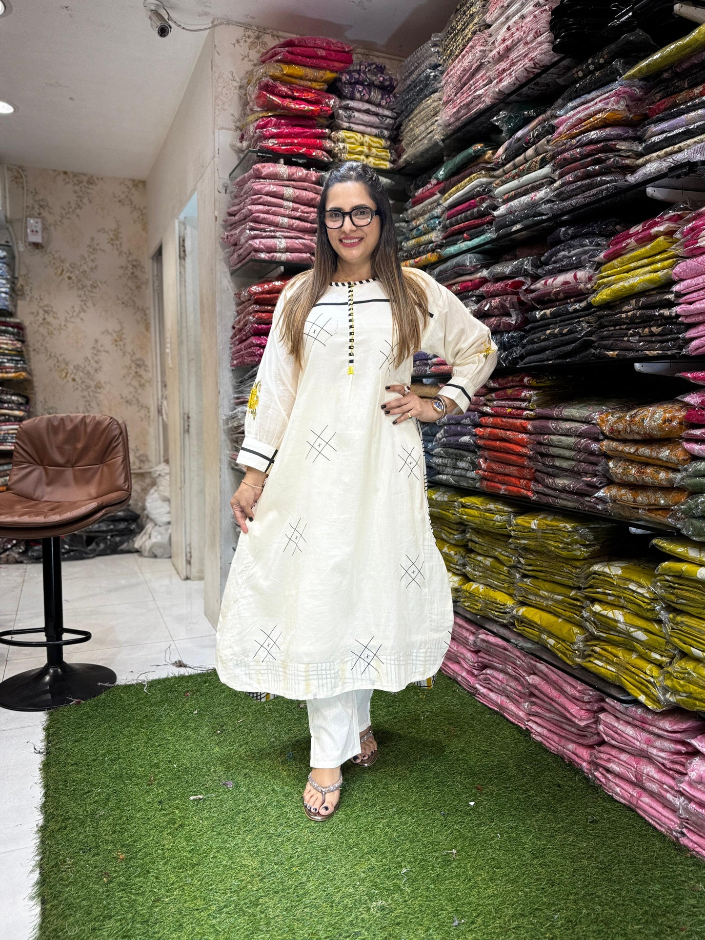 Pure Mull Cotton Off White 2pc Set