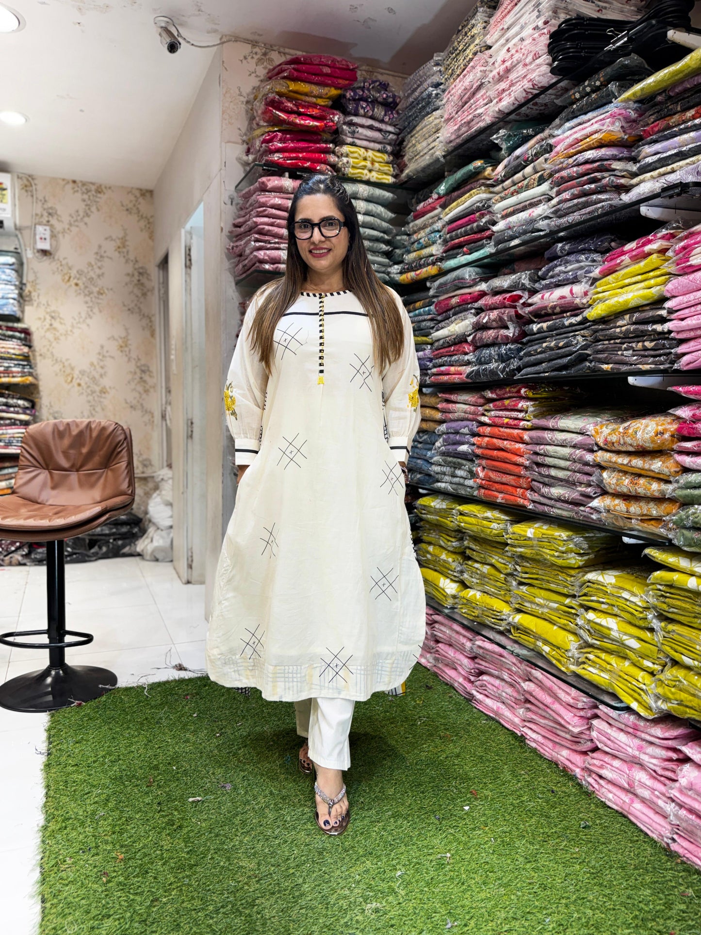 Pure Mull Cotton Off White 2pc Set