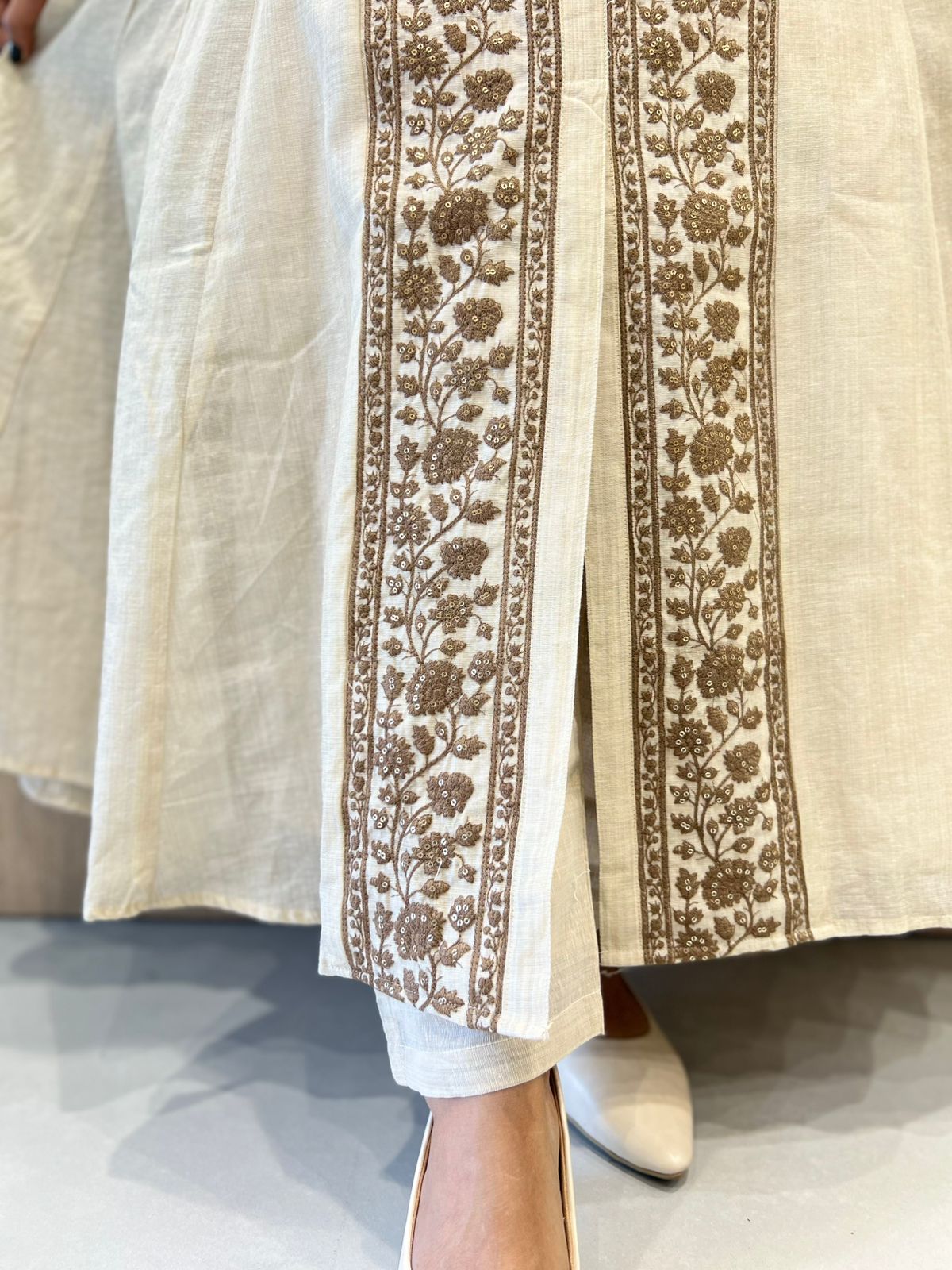 Pure Linen Silk Dusty Off White 3pc Set