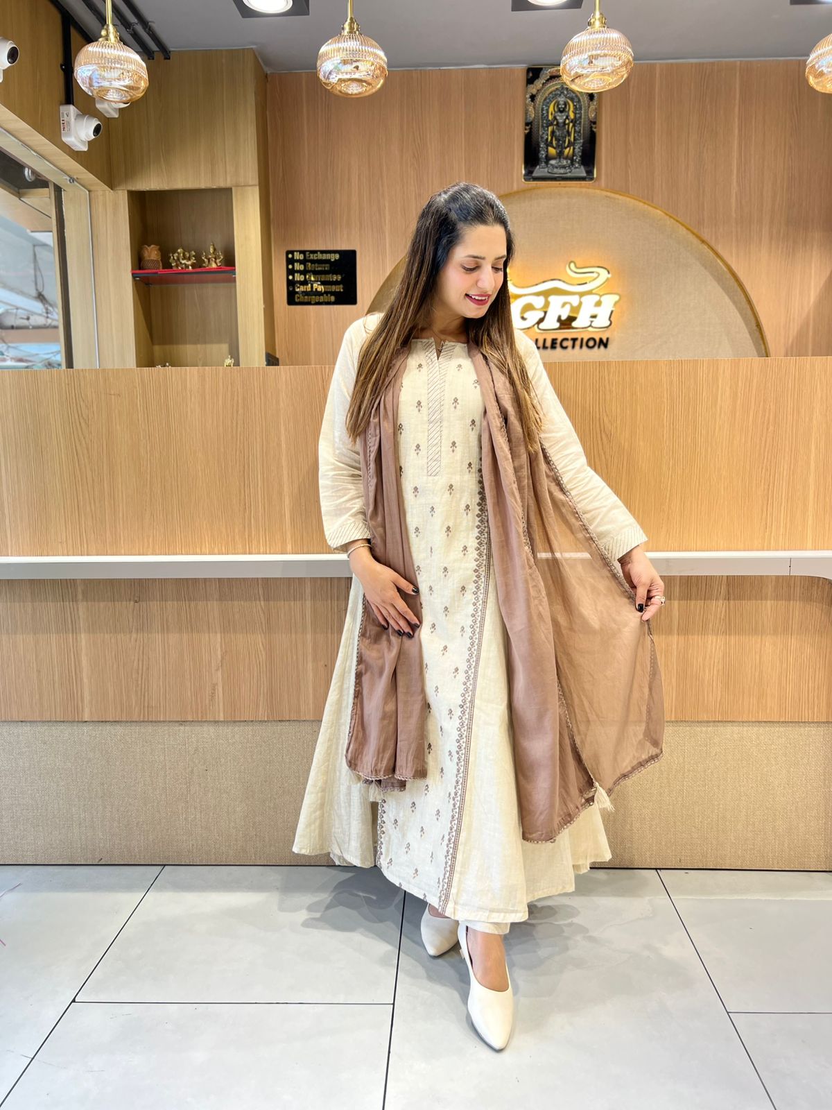 Pure Linen Silk Dusty Off White 3pc Set