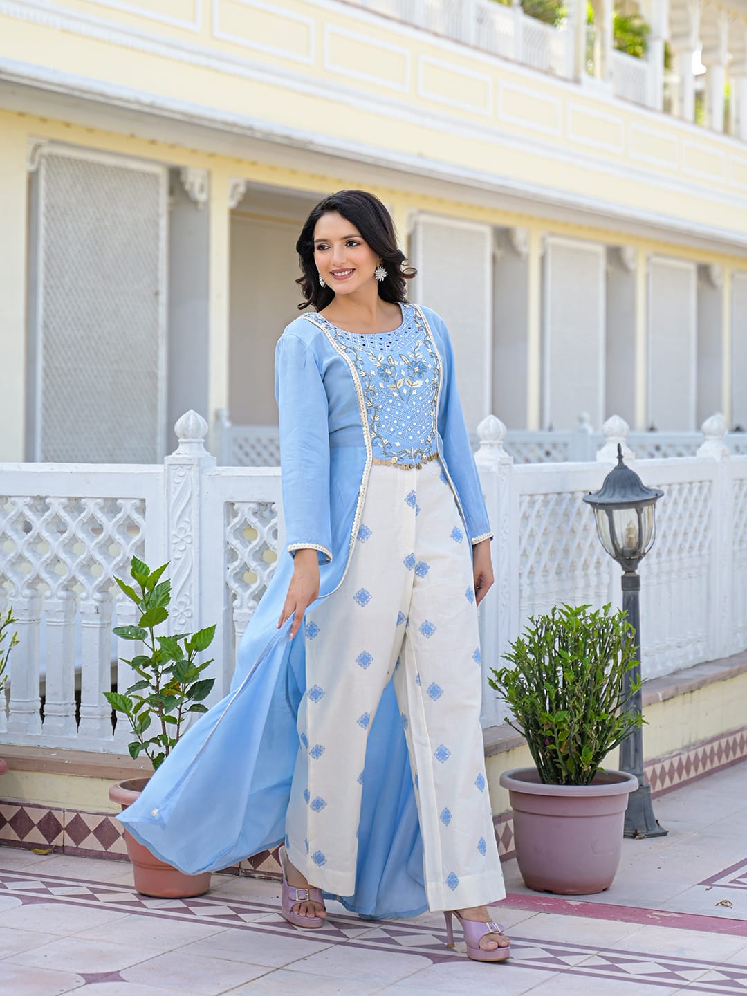 Pure Muslin Sky Blue 2pc Set