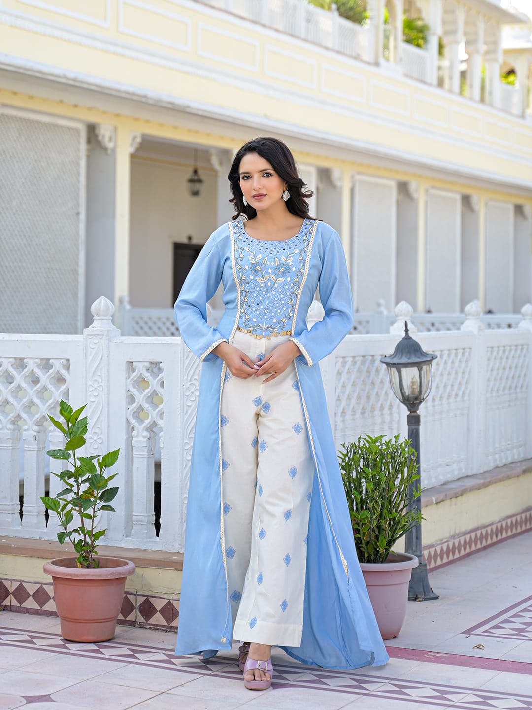 Pure Muslin Sky Blue 2pc Set