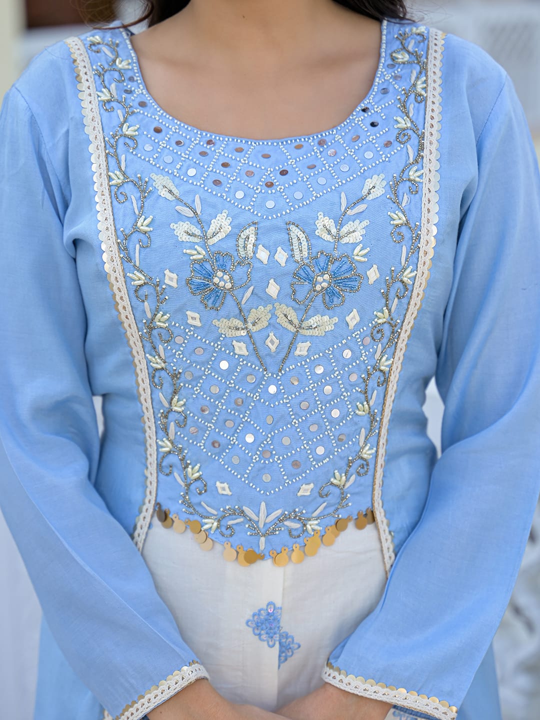 Pure Muslin Sky Blue 2pc Set