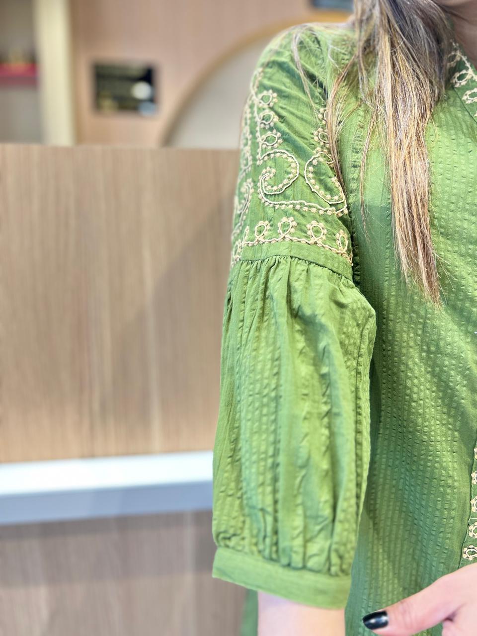 Pure Doby Cotton Green Midi