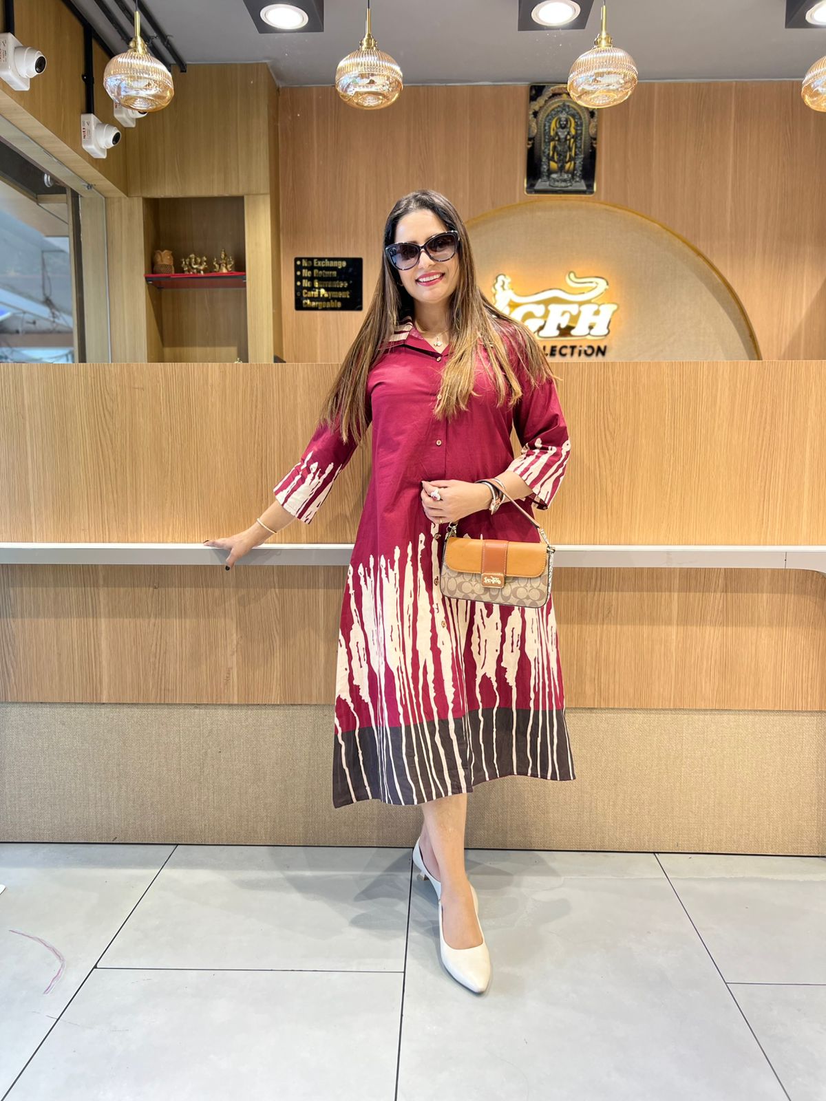 Pure Flex Cotton Maroon Midi