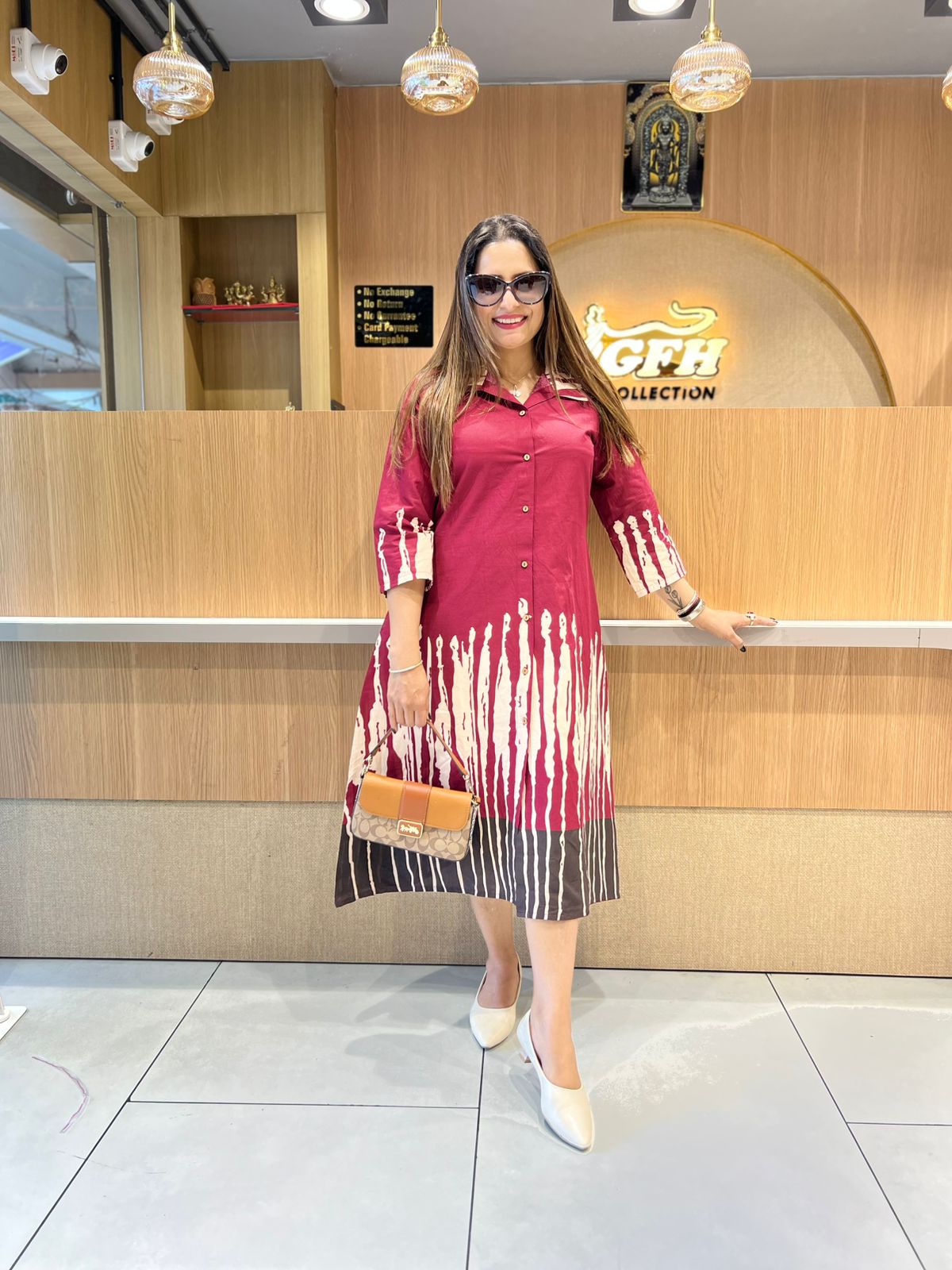 Pure Flex Cotton Maroon Midi