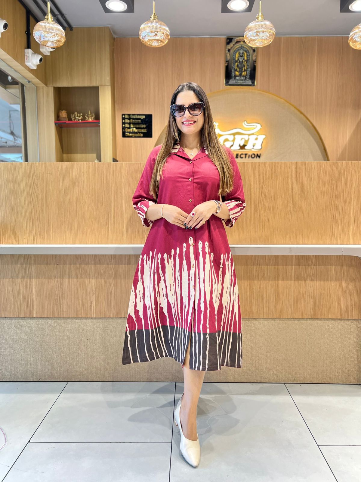 Pure Flex Cotton Maroon Midi